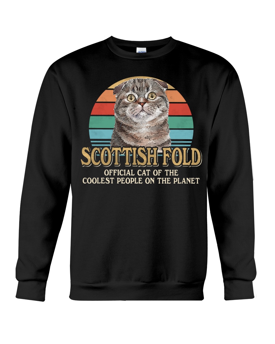 Scottish Fold Vintage Style T-Shirt, Hoodie & Crewneck Sweatshirt - Official Cat Of Cool People Plus I Love Cats Shirt - Image 4