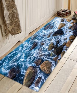 Sea Stones Print and Retro American Flag with Eagle Area Rug - A Perfect Blend of Nostalgia and Modernity