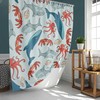 Sea creature deep water seashells Shower Curtain | Blue whale and octopus shark Home bathroom Set Decor | Gift