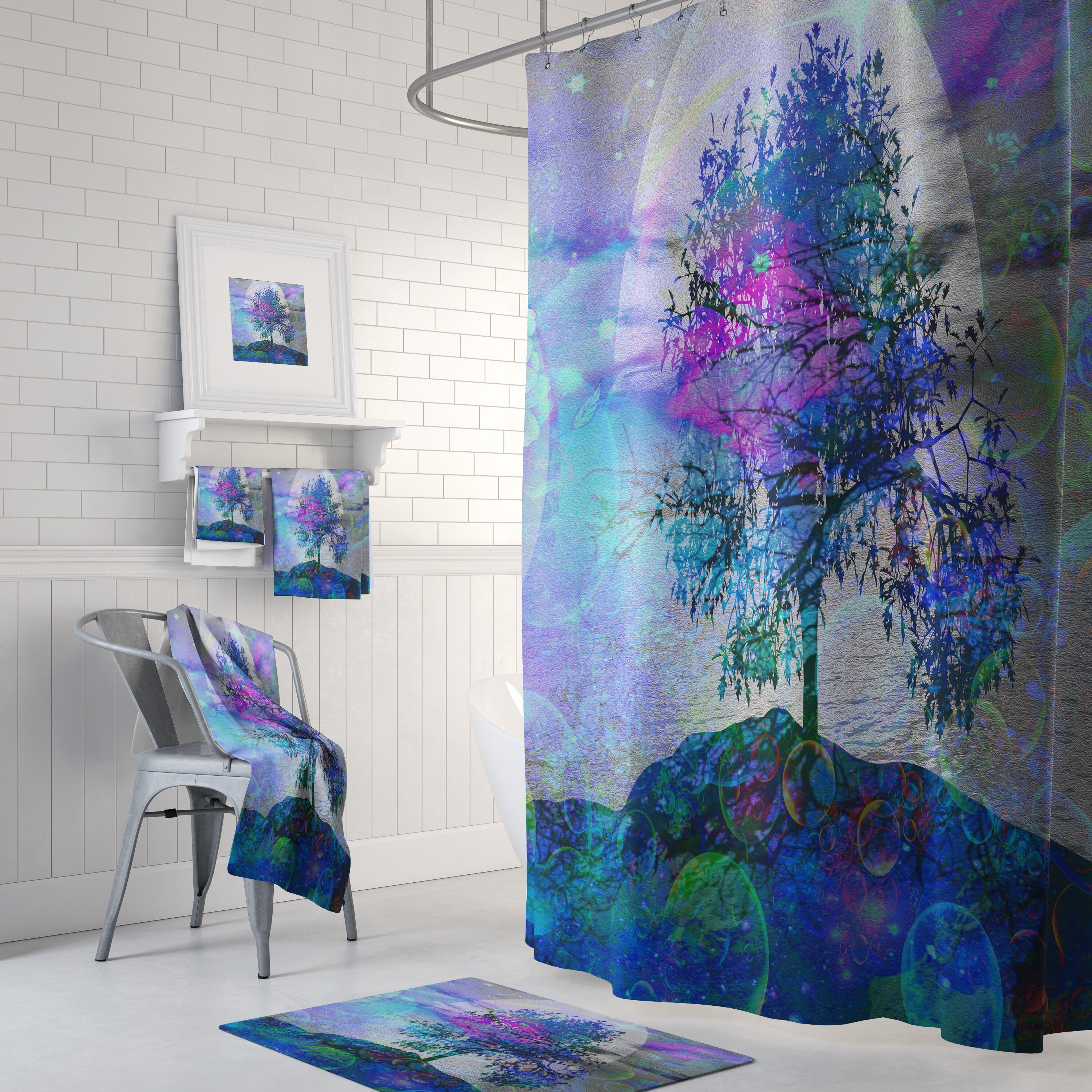 Seaside Sunset Shower Curtain, Coastal Bathroom Decor with Best Shower Curtains for At-Home Bathroom