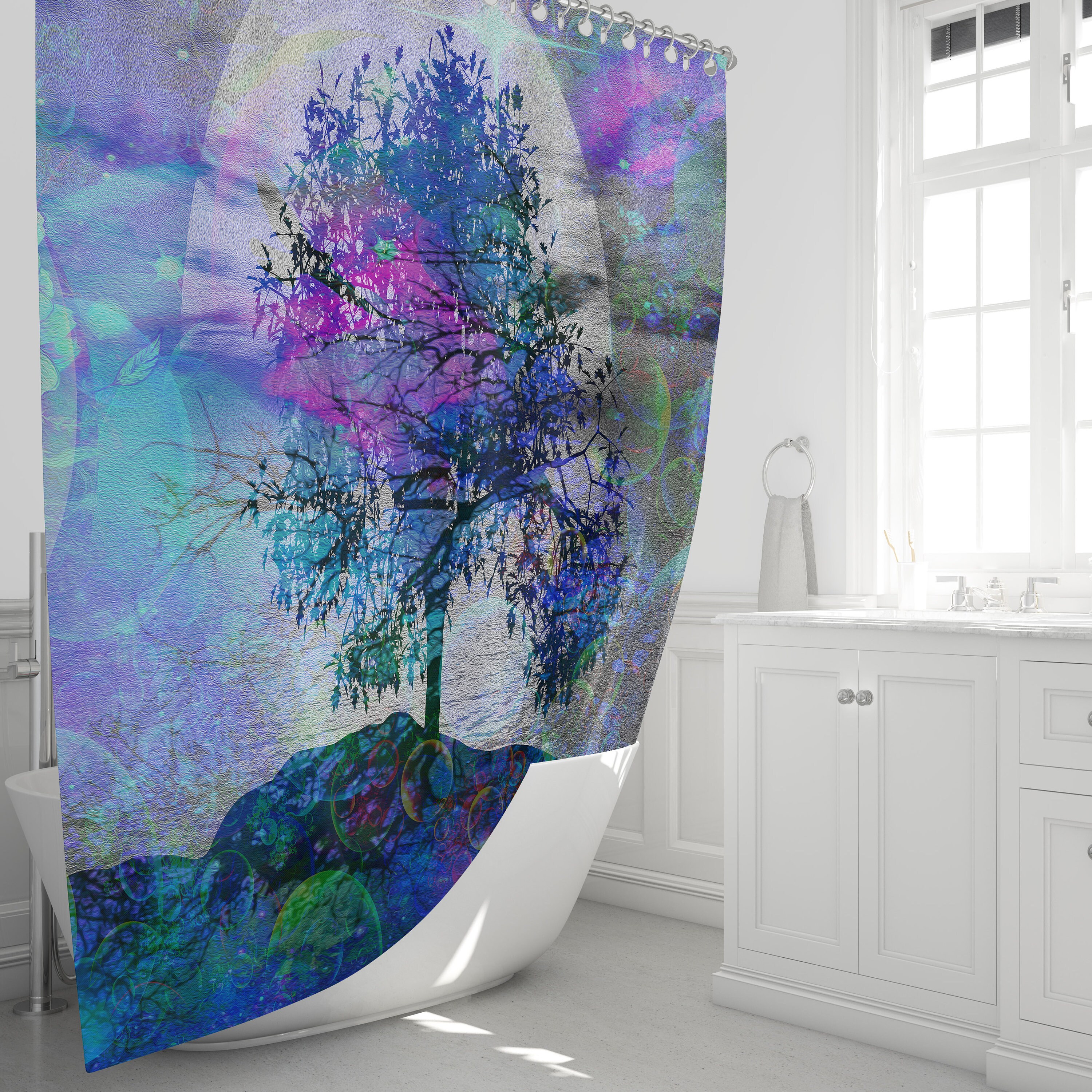 Seaside Sunset Shower Curtain, Coastal Bathroom Decor with Best Shower Curtains for At-Home Bathroom - Image 2