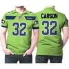 Seattle Seahawks Chris Carson #32 NFL American Football Legend Polo Shirt with Polo Collar