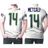 Seattle Seahawks Dk Metcalf 14 NFL American Football 2019 Draft White Polo Shirt with Polo Collar