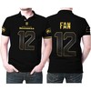 Seattle Seahawks Fan #12 NFL American Football Team Black Golden Edition Polo Shirt with 3D Design