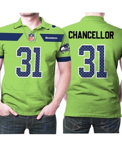 Seattle Seahawks Kam Chancellor #31 NFL American Football Legend Polo Shirt with Polo Collar