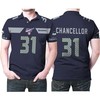 Seattle Seahawks Kam Chancellor #31 NFL American Football Navy 100th Season Style Polo Shirt with Breathable Fabric