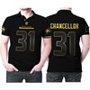 Seattle Seahawks Kam Chancellor #31 NFL American Football Team Black Golden Edition Polo Shirt with 3D Design