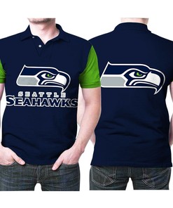 Seattle Seahawks Seahawks Logo 3D All Over Print Polo Shirt with Breatchable Fabric