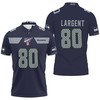Seattle Seahawks Steve Largent #80 NFL American Football Navy 100th Season Style Polo Shirt with Breathable Fabric