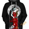 Sensual Lips of a Vampire on All Over Print Hoodie in 3D Design