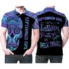 September Girl with Tattoos, Pretty Eyes, Thick Thighs and a Sugar Skull on a Holographic 3D All Over Print Polo Shirt
