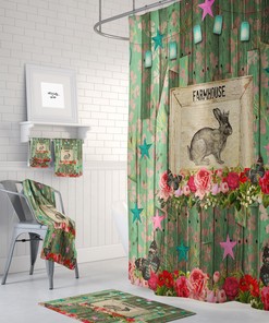 Shabby Farmhouse Shower Curtain, Stylish Bathtub Curtain with Farmhouse Design Elements