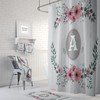 Shabby Monogram Shower Curtain Set with Custom Bathroom Decor