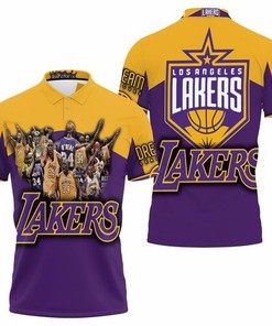 Shaquille O'Neal Los Angeles Lakers' #34 3D All Over Print Polo Shirt commemorating their NBA Western Conference win