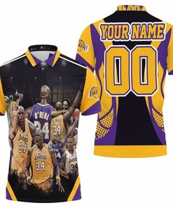Shaquille O'Neal Los Angeles Lakers' #34 personalized 3D All Over Print Polo Shirt for fans