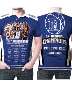Show Off Your Love for Duke Blue Devils with Signed Polo Shirt 5X National Champions Best Players
