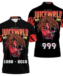 Show Off Your Pop Half-Skull Style in 3D All Over Print Polo Shirt with Juice Wrld 999