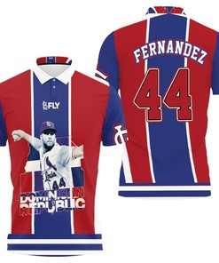 Show Support for Junior Fernandez 44 of St. Louis Cardinals in Breathable All Over Print Polo Shirt