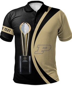 Show Your Championship Spirit with the NCAA Purdue Boilermakers Custom Text Champions Polo Shirt with Breathable Fabric
