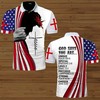 Show Your Faith With This Wonderful Polo Shirt Featuring God's Love And American Flag
