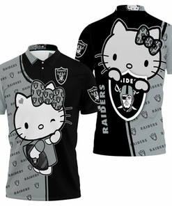Show Your Love for Hello Kitty with Oakland Raiders Hello Kitty Fan Jersey 3D All Over Print Polo Shirt