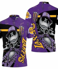 Show Your Love for Los Angeles Lakers with Jack Skellington-inspired All Over Print 3D Polo Shirt