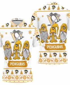 Show Your Love for the Pittsburgh Penguins with Christmas Gnomes on a Fun 3D All-Over Print Polo Shirt