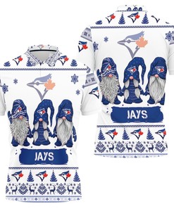 Show Your Love for the Toronto Blue Jays with Christmas Gnomes on a 3D Polo Shirt with All-Over Print and Polo Collar.