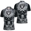 Show Your Raider Nation Pride with Oakland Raiders 3D Skull Jersey Polo Shirt All Over Print