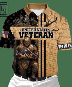 Show Your Respect with Unisex Beige Polo Shirt Honoring Fallen US Veterans