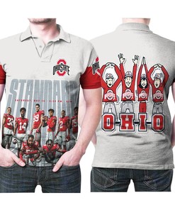 Show Your Style with Ohio State Buckeyes Standard Football Team University 3D Print Polo Shirt with Breathable Fabric.