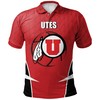 Show Your Style with the NCAA Utah Utes Red and Black Polo Shirt with Personalized Text and Numbers