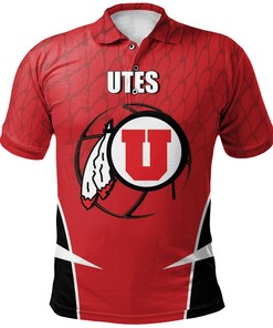 Show Your Style with the NCAA Utah Utes Red and Black Polo Shirt with Personalized Text and Numbers