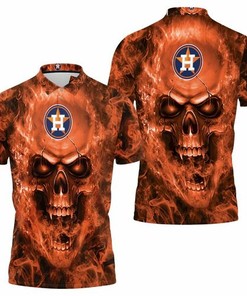 Show Your Support for the Houston Astros with the MLB Skull 3D All Over Print Polo Shirt