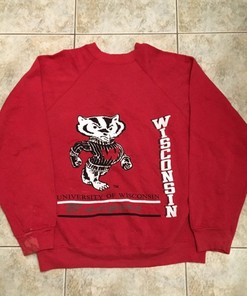 Show Your Support with Wisconsin Badgers Vintage Style Sweatshirt Bundle, NCAA Fan Gift