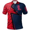 Show Your Team Spirit with the NCAA Ole Miss Rebels Red and Blue Polo Shirt with Your Own Text and Number