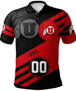 Show Your Team Spirit with the NCAA Utah Utes Red and Black Polo Shirt with Your Own Number