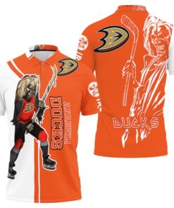 Show off your Anaheim Ducks and Zombie fandom with the All Over Print Polo Shirt