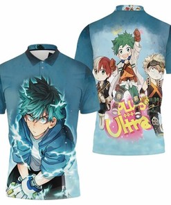 Show off your electric style with this Thunder Effect Midoriya Izuku polo shirt featuring a unique 3D all over print