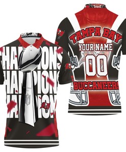 Show off your fandom with Tampa Bay Buccaneers 2021 Super Bowl Champions Personalized 3D All Over Print Polo Shirt