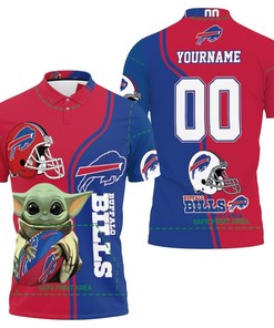 Show off your love for Baby Yoda and the Buffalo Bills with a Personalized 3D All Over Print Polo Shirt.