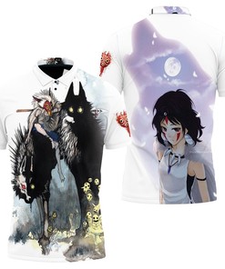Show off your love for Princess Mononoke with The Shadow Killer San And Wolf Polo Shirt All Over Print