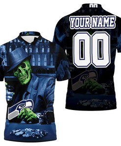 Show off your love for Seattle sports this Skull Play Seattle Seahawks Card Personalized 3D All Over Print Polo Shirt