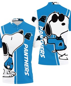 Show off your love for Snoopy in this Carolina Panthers Snoopy Lover 3D Printed Polo Shirt