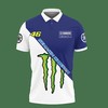 Show off your love for motor racing with the 3D Printed Yamaha Racing Vth-Nh Polo Shirt Ver 1 (Blue) featuring