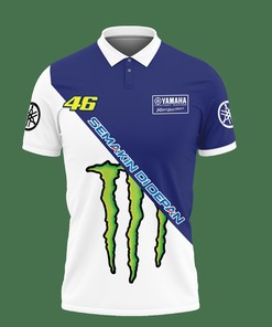 Show off your love for motor racing with the 3D Printed Yamaha Racing Vth-Nh Polo Shirt Ver 1 (Blue) featuring