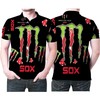 Show off your love for the Boston Red Sox with this Monster Energy baseball team logo 3D all over print polo shirt.