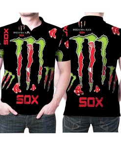 Show off your love for the Boston Red Sox with this Monster Energy baseball team logo 3D all over print polo shirt.
