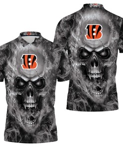 Show off your love for the Cincinnati Bengals with our NFL polo shirt featuring a skull design for a bold and edgy look.