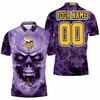 Show off your love for the Minnesota Vikings with this skull design personalized 3D all over print polo shirt.